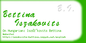 bettina iszakovits business card